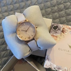 Olivia Burton pink and rose gold watch
